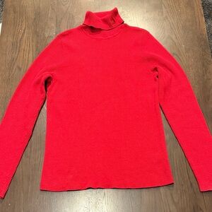 Lauren Ralph Lauren Red Cotton Turtleneck Sweater